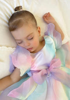 Load image into Gallery viewer, Kids little girls Rainbow Sherbet Luxe Party Dress (pre order) - Fox Baby &amp; Co
