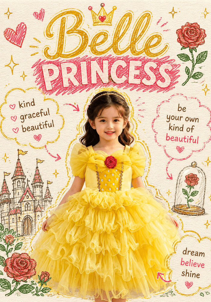 Beauty Belle Rose Princess Party Dress Costume - Fox Baby & Co