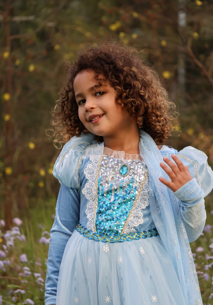 Snow Sparkle Elsa Princess Long Sleeve Dress Costume & Cape - Fox Baby & Co