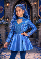 Load image into Gallery viewer, Descendants Inspired Princess Blue Girl Costume Set
