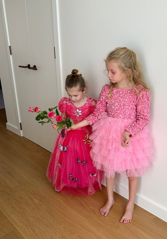 Pink Winter Wonderland Frill Tutu Long Sleeve Dress - Fox Baby & Co