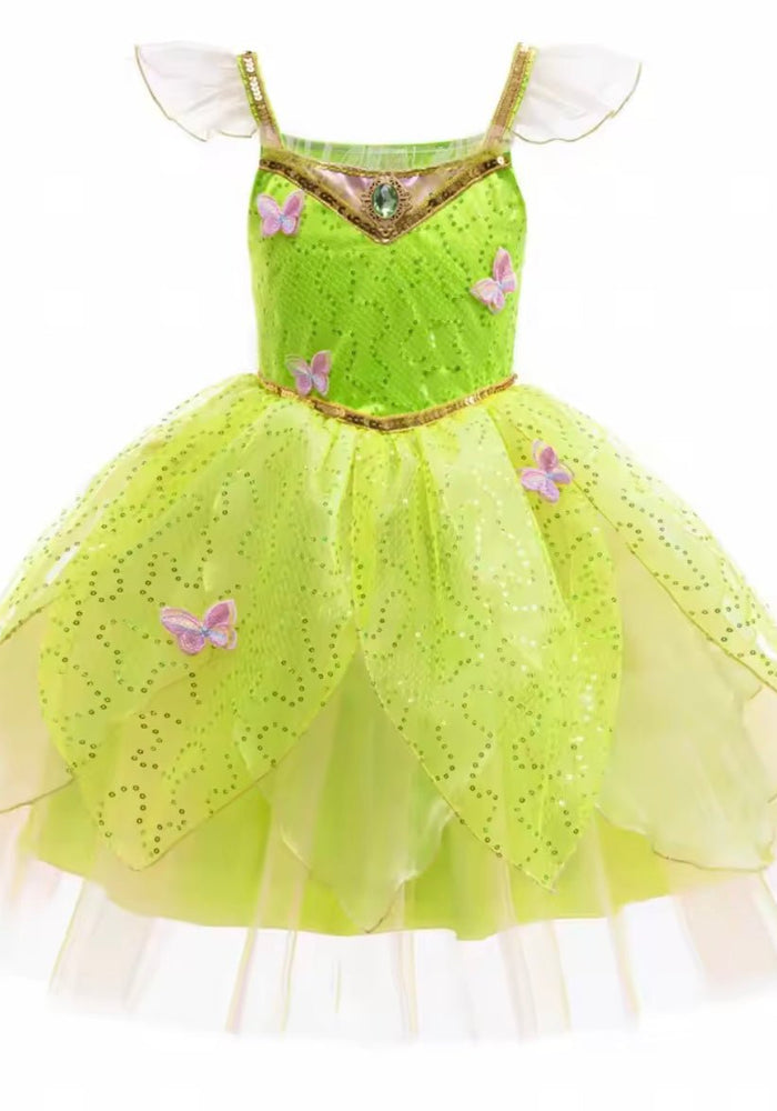 Enchanting Tinker bell Luxe Fairy Princess Dress & matching Wings - Fox Baby & Co
