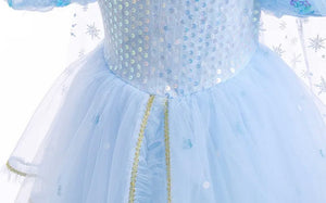 Snow Queen Princess Birthday Party Dress Costume with cape