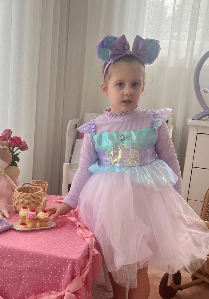 Mermaid Princess Birthday Long Sleeve Party Dress Costume - Fox Baby & Co