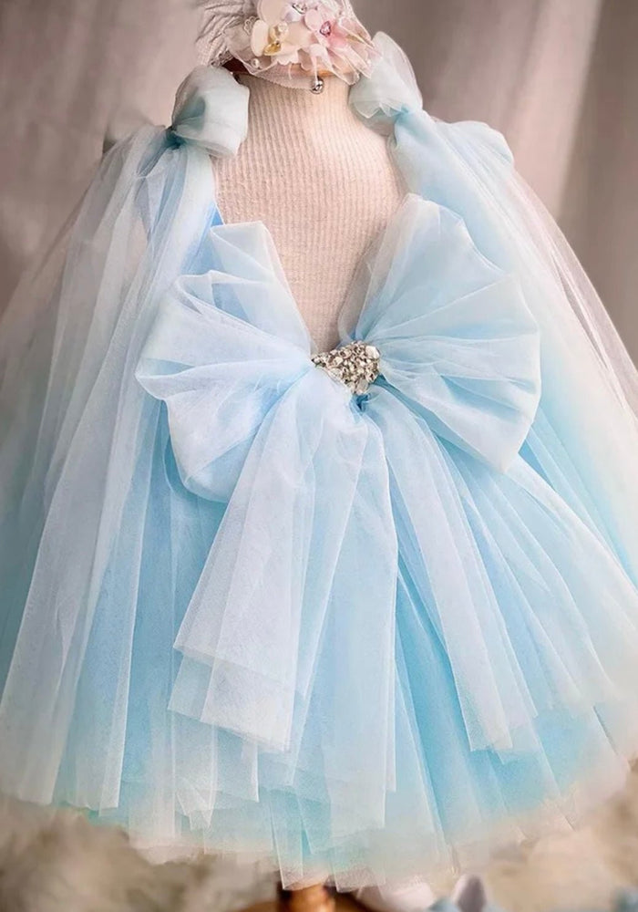 Primrose Butterfly Luxe Little Girls Tulle Dress - Blue - Fox Baby & Co