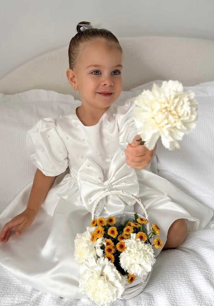 Kids little Pearl Girl Flowergirl Luxe Party Dress (pre order) - Fox Baby & Co