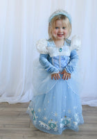 Load image into Gallery viewer, Enchanted Snow Princess Birthday Party Dress Costume with fingerless gloves - Fox Baby &amp; Co
