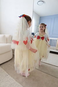 Luxe Snow White Princess Sparkle Party Dress Costume & Tulle Clip - Fox Baby & Co