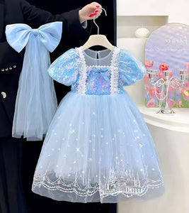 Enchanting Royal Princess Dress Costume & Tulle Bow Clip - Fox Baby & Co
