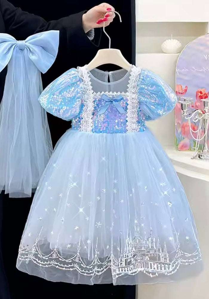 Enchanting Royal Princess Dress Costume & Tulle Bow Clip - Fox Baby & Co