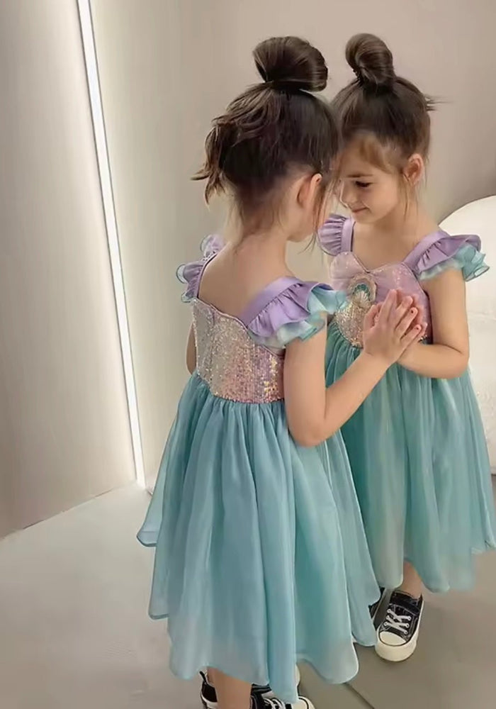 Seashell Mermaid Girls Birthday Party Dress - Fox Baby & Co