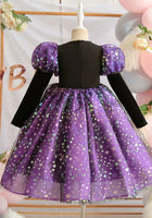 Load image into Gallery viewer, Witch Halloween Long Sleeve Long Sleeve Dress Costume with bag - Purple - Fox Baby &amp; Co
