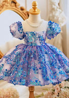 Load image into Gallery viewer, Kids girls New Mermaid Luxe Sequins Tulle Dress - Sapphire Blue (pre order) - Fox Baby &amp; Co
