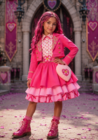 Load image into Gallery viewer, Descendants Inspired Princess Pink Girl Costume Set
