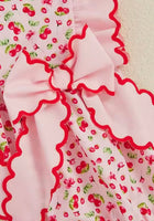 Load image into Gallery viewer, Cherry Floral Frill Bow Romper (pre order) - Fox Baby &amp; Co
