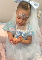 Load image into Gallery viewer, Enchanting Royal Princess Dress Cosplay Costume &amp; Tulle Bow Clip - Fox Baby &amp; Co
