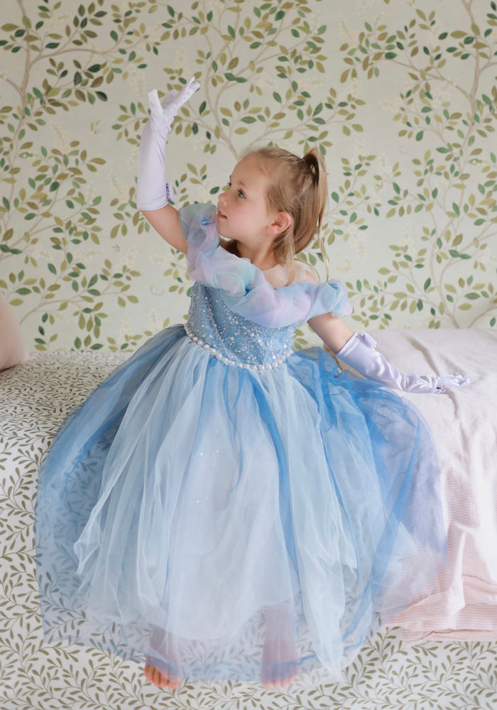 Blue Whimsical Princess Luxe Party Dress & Accessories (pre order) - Fox Baby & Co