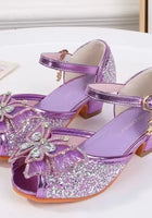 Load image into Gallery viewer, Little Girls Sparkle High Heel Bow Princess Birthday Girl Shoe - Purple
