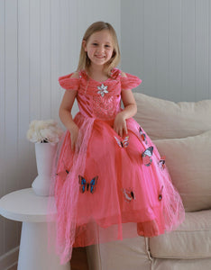 Pink Aurora Butterfly Princess Party Dress Costume
