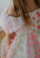 Load image into Gallery viewer, Bella Butterfly Flower Girl Kids Puff Sleeve Luxe Party Dress - Rainbow - Fox Baby &amp; Co
