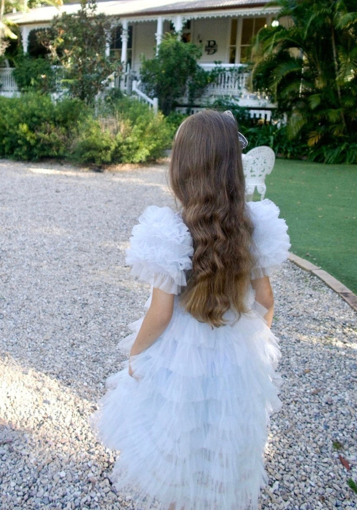 Snow Sparkle Blue Frill Princess Party Dress - Fox Baby & Co