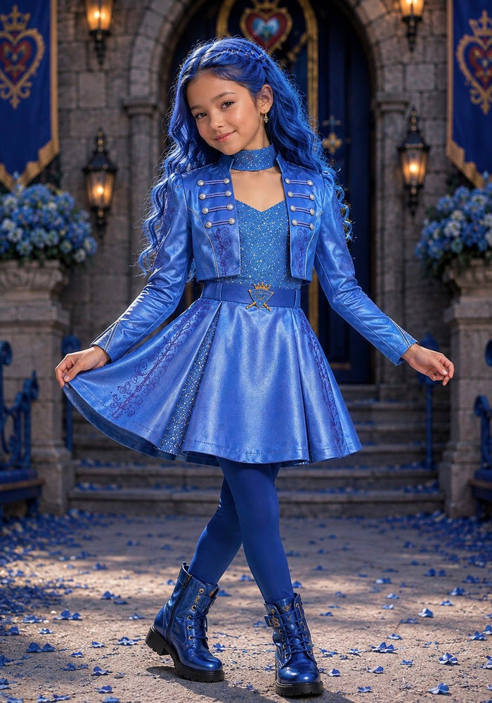 Descendants Inspired Princess Blue Girl Costume Set