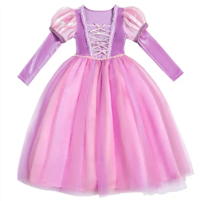 Enchanted Rapunzel Long Sleeve Princess Birthday Long Sleeve Party Dress Costume