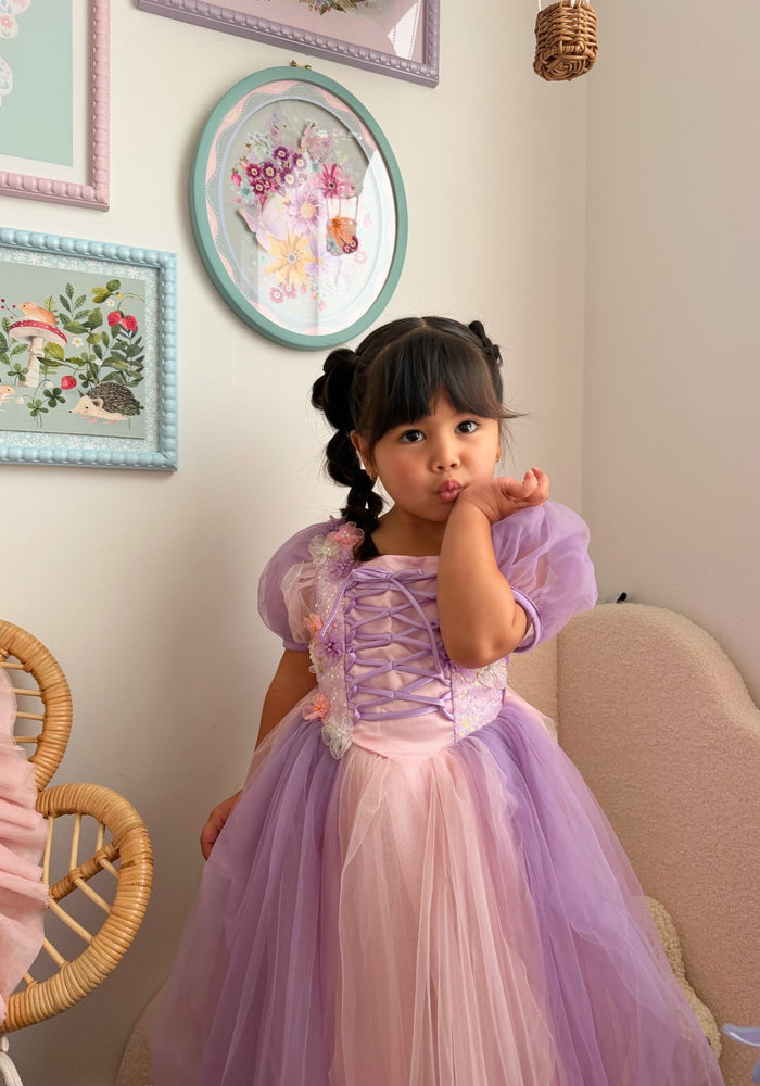 Whimsical Rapunzel Floral Luxe Princess Dress 💜🌸 (limited edition) - Fox Baby & Co