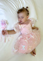Load image into Gallery viewer, Kids girls Luxe Butterfly Sequins Tulle Dress - Pink (pre order)
