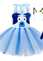 Load image into Gallery viewer, Bluey Inspired Tulle Party Dress &amp; Headband Set 💙🐾

