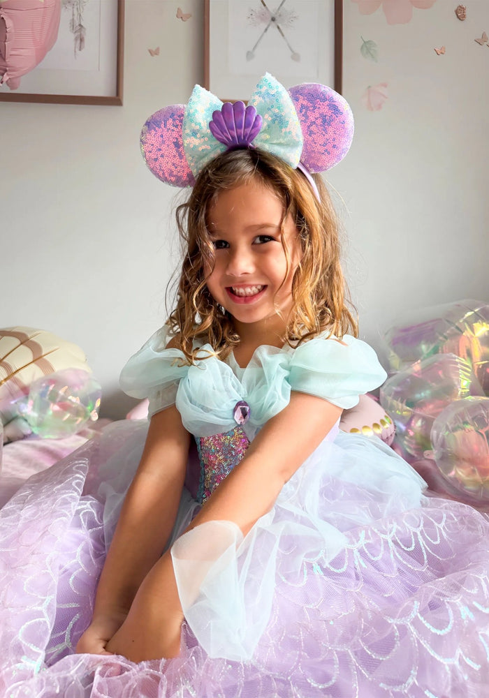 Mermaid Dream Princess Sequins Bow Animal Ears Headband - Fox Baby & Co