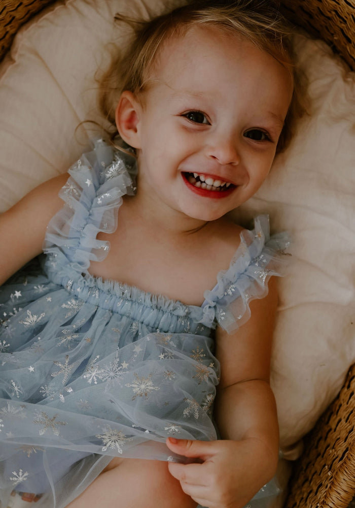1st Birthday Kids little girls Elsa Tulle Fairy Birthday Dress - Blue - Fox Baby & Co