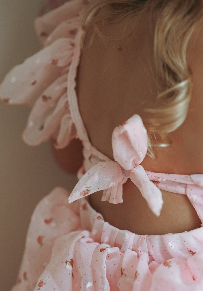 Kids little girls Rosie Floral Luxe Party Dress - Pink (pre order) - Fox Baby & Co