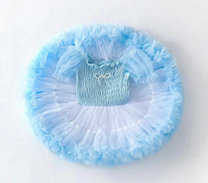 Kids little girls Ballerina Princess Tutu Dress - Blue - Fox Baby & Co