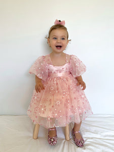 Kids girls Winter Wonderland Party Tulle Dress - Rose (Pre order) - Fox Baby & Co