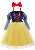 Load image into Gallery viewer, Enchanted Snow White Princess long Sleeve Dress Costume &amp; Headband - Fox Baby &amp; Co
