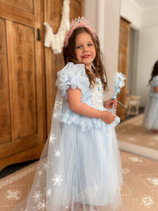 Whimsical Snow Star Princess Birthday Party Dress Costume with cape - Fox Baby & Co