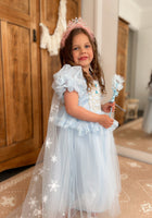 Load image into Gallery viewer, Whimsical Snow Star Princess Birthday Party Dress Costume with cape - Fox Baby &amp; Co
