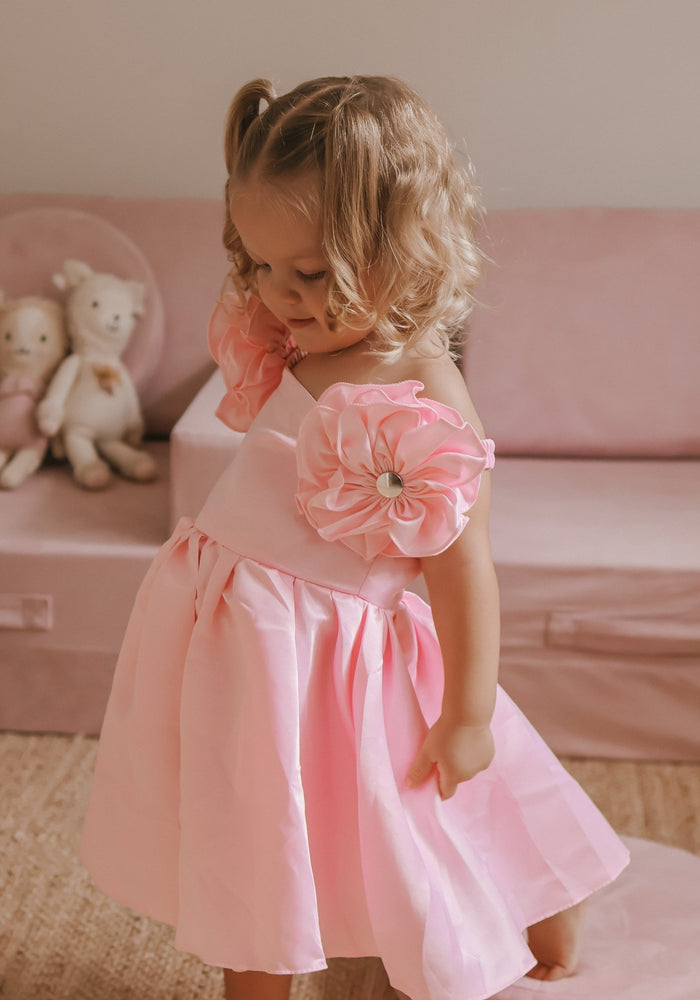Kids little girls Talulah Flower Party Dress - Pink (pre order) - Fox Baby & Co