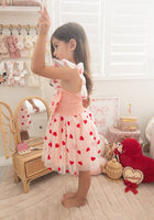 Load image into Gallery viewer, Girl Valentine Bow Big Heart Tulle Dress - Pink - Fox Baby &amp; Co
