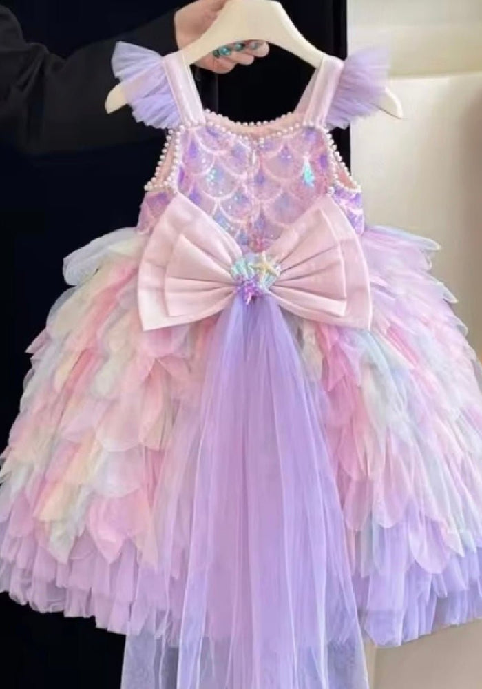 Mermaid Rainbow Bow Princess Party Dress - Fox Baby & Co