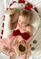 Load image into Gallery viewer, Holly Frill Bow Christmas Dress

