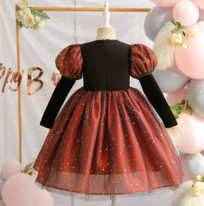 Witch Halloween Long Sleeve Long Sleeve Dress Costume with bag - Orange - Fox Baby & Co