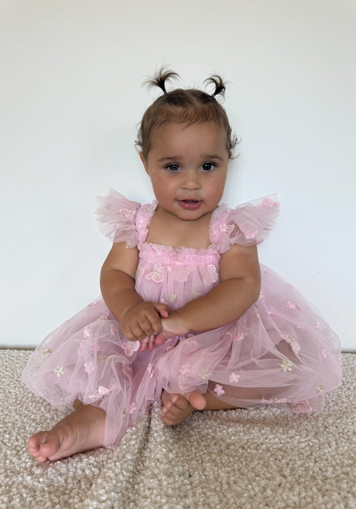 Whimsical Butterfly Fairy Tulle Birthday Dress - Pink - Fox Baby & Co