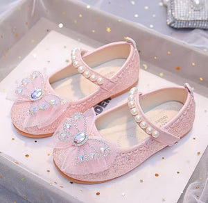 New Butterfly Sparkle Pearl Princess Birthday Girl Mary Jane Shoe (pre order)