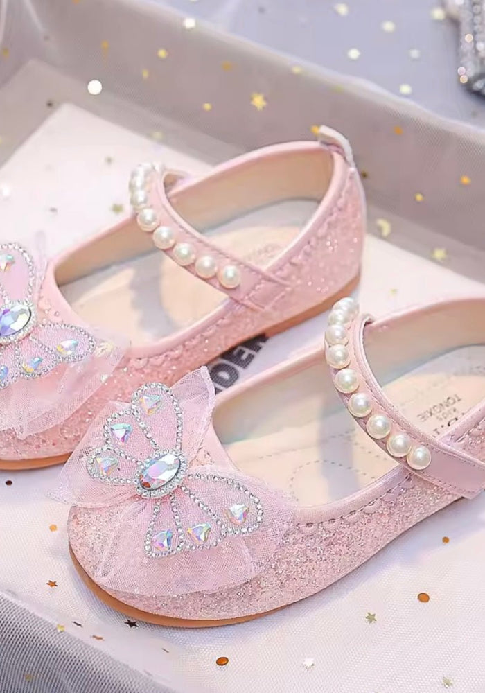 New Butterfly Sparkle Pearl Princess Birthday Girl Mary Jane Shoe (pre order) - Fox Baby & Co