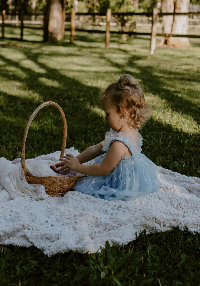 1st Birthday Kids little girls Elsa Tulle Fairy Birthday Dress - Blue - Fox Baby & Co