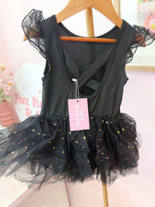 Halloween Ballerina Shimmer Tulle Tutu Leotard - Black (pre order) - Fox Baby & Co