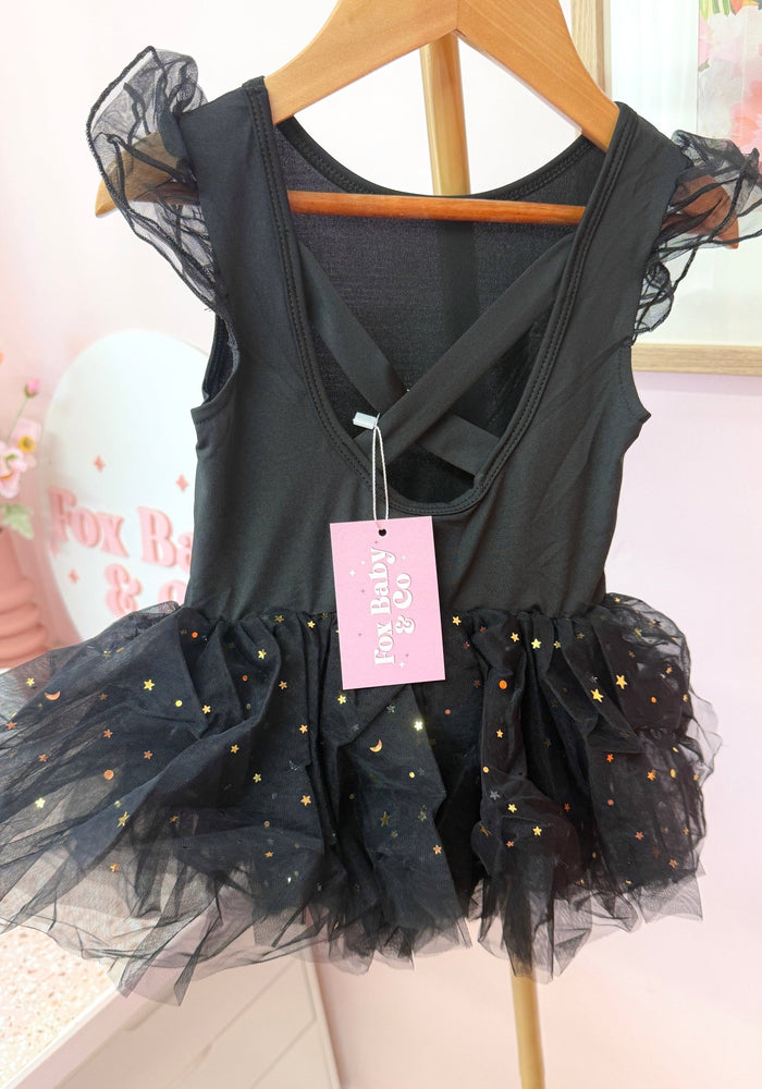 Halloween Ballerina Shimmer Tulle Tutu Leotard - Black (pre order) - Fox Baby & Co
