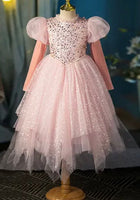 Load image into Gallery viewer, Enchanted Rose Sparkle Princess Birthday Long Sleeve Party Dress Costume &amp; Cape - Fox Baby &amp; Co
